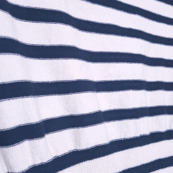 Anthropologie Moth Striped Floral Bow Scarf Peplum Button Front Cardigan - Picture 9 of 11